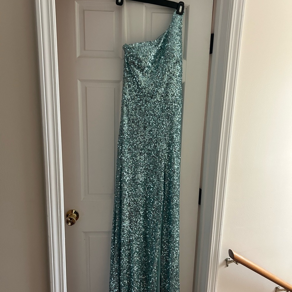One-Shoulder Sequin Gown